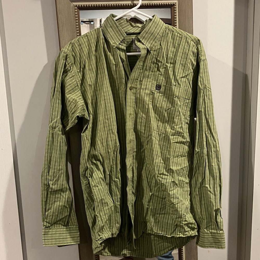 Cinch Men's Olive Plaid Shirt Jacket